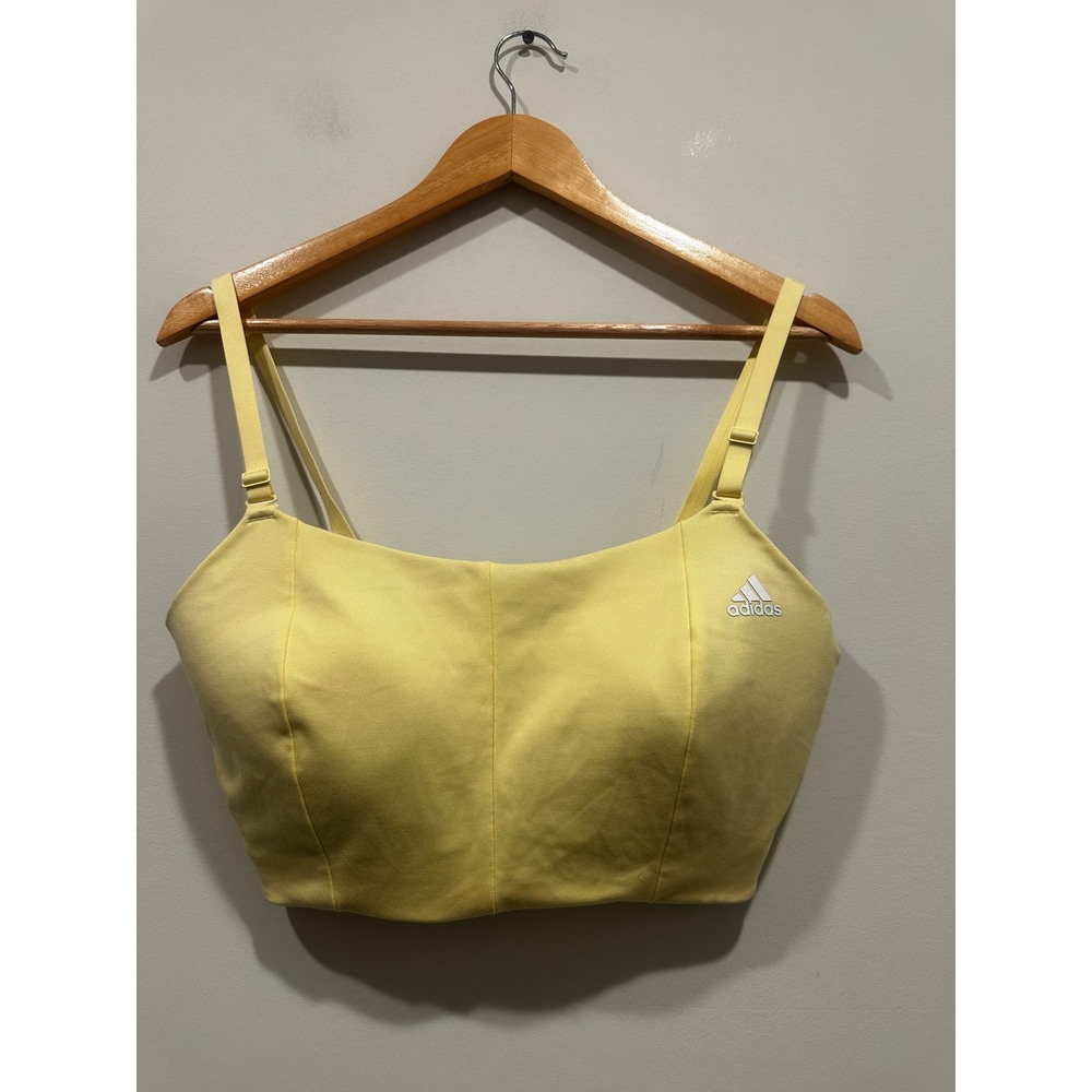 Adidas Women Yellow Sports Bra Adjustable Straps Plus Size 1X Activewear
